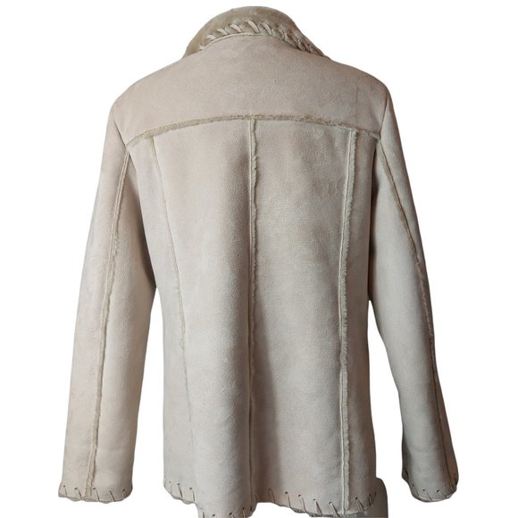 Suede Jacket  Faux Fur - Size Large - Picture 3 of 15